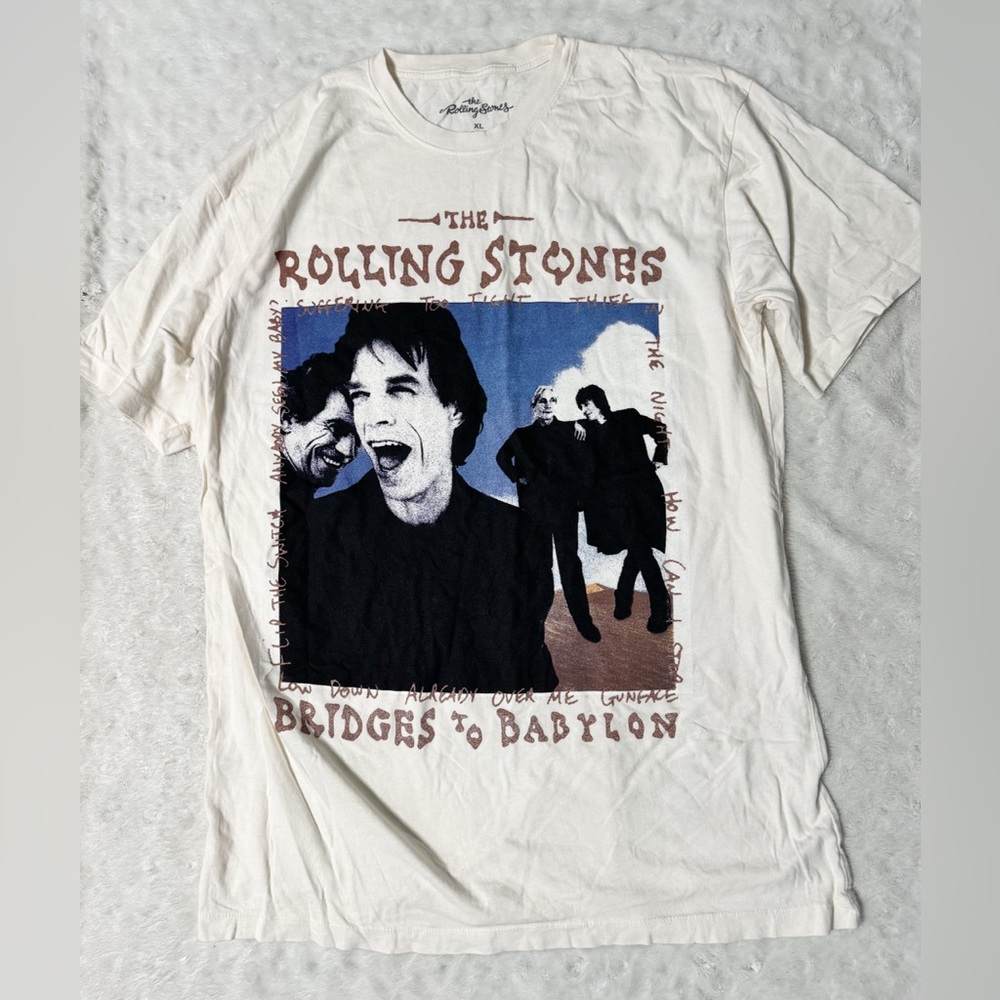 NWOT- The Rolling Stones UO Cream Graphic Unisex Band Tee